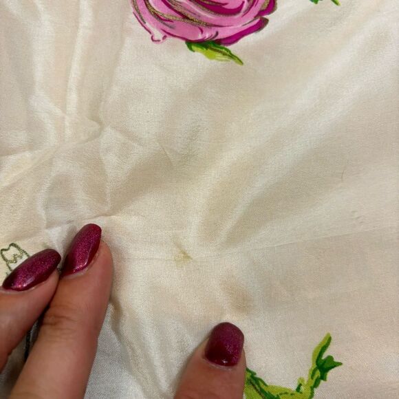 Vintage Oscar de la Renta Studio Purple and White Floral Silk Scarf Square - Picture 10 of 10